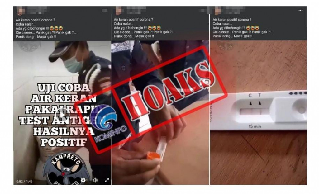 [HOAKS] Video Satpam Uji Coba Air Keran dengan Alat Swab Antigen dan Hasilnya Positif